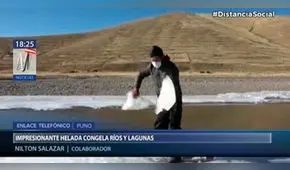 Intensa helada congela lagos y ríos en zonas altoandianas de Puno [VIDEO]