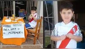 Pequeño hincha ‘Millonario’ vende sus juguetes para ir a la final contra Boca por la Libertadores [VIDEO]