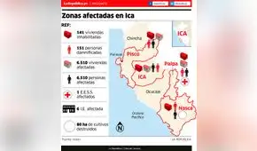 Zonas afectadas en Ica