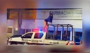 Facebook viral: Joven se sube a carro de Policía y hace atrevido ‘twerking’ [VIDEO]