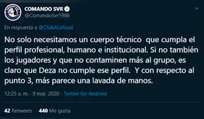 Alianza Lima: Comando Sur exige a la dirigencia no “lavarse las manos” con la salida de Bengoechea [FOTOS]