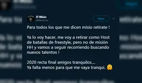 Misionero confirmó su retiro para este 2020 