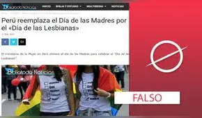 Es falso que en Perú cambiarán el 'Día de la Madre’ por el ‘Día de las Lesbianas’  