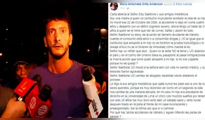 Facebook: Carta de una madre a Edu Saettone y sus “amigos mediáticos”