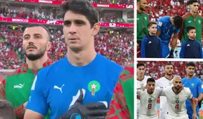 ¿Y Bono? Portero marroquí cantó el himno con los titulares, pero no arrancó el duelo ante Bélgica