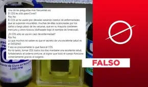 Publicación presenta información falsa sobre el uso del dióxido de cloro