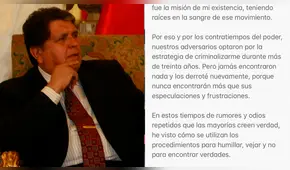 Última carta de despedida de Alan García a sus hijos