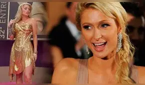 Paris Hilton impactada con vestido de Leslie Shaw en Premios los Nuestro 2020 