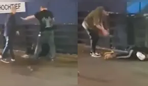 Hombres se defienden a patadas tras intento de ataque con ácido [VIDEO]