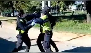 Argentina: policía golpea brutalmente a inspector al hacer un control vehicular