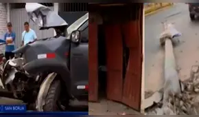 San Borja: camioneta se estrella con vivienda y poste de luz [VIDEO]