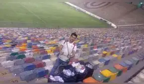 Hinchas de Universitario recogieron la basura del estadio tras vencer a Sport Rosario