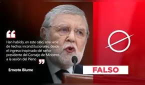 Es falso que el ingreso del primer ministro al pleno del Congreso sea inconstitucional, como deslizó Ernesto Blume