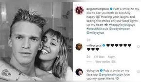 Madres de Miley Cyrus y Cody Simpson bendicen la relación de  sus hijos  
