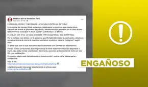 Post de ‘Médicos por la Verdad en Perú’ sobre difteria tiene información engañosa