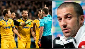 Del Piero se mostró sorprendido de las declaraciones de Buffon sobre el árbitro