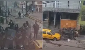 Policías patean y golpean a manifestante durante protestas en Cusco