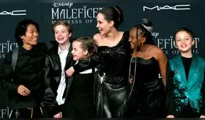 Angelina Jolie y sus hijos desbordan felicidad en alfombra roja de “Maléfica”