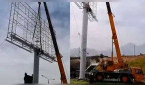 Arequipa: Retiran panel publicitario del puente Chilina que obstaculizaba visión de conductores