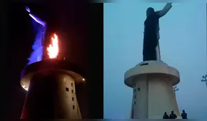 Chorrillos: Incendian monumento del Cristo del Pacífico [VIDEO]
