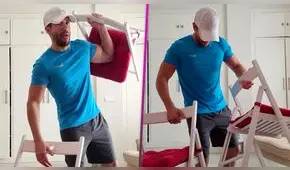 Levantamiento de sillas: así se ejercita Pablo Alborán en cuarentena