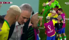 Brasil goleó y Tite bailó: Richarlison festejó con el técnico y ambos sufrieron un ‘apanado’