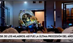 Imagen del Señor de los Milagros casi se cae durante procesión [VIDEO]