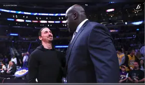Dos gigantes: Zlatan Ibrahimovic se encuentra con Shaquille O'Neil 