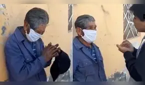 Anciano al que le quitaron su bono recibe ayuda de joven y llora conmovido [VIDEO]