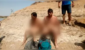 Piura: pasean en ropa interior a sujetos sindicados de asaltar en Lancones