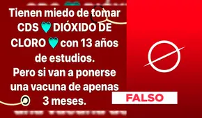 No, ni el consumo de dióxido de cloro es investigado desde hace 13 años ni las vacunas contra la COVID-19 están listas 