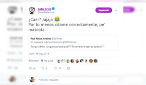Al estilo de Tapir 590, Beto Ortiz llama "mascota" a usuario de Twitter
