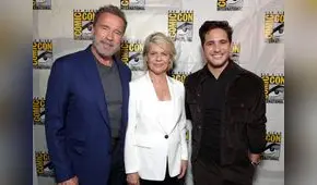 Diego Boneta se luce al lado de Arnold Schwarzenegger y Linda Hamilton