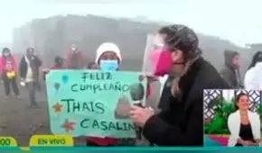 Thais Casalino se quiebra al celebrar cumpleaños y recibir sorpresa de vecinos de asentamiento humano