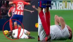 En YouTube, polémica por violento pelotazo de Correa a la cabeza de Karim Benzema [VIDEO]