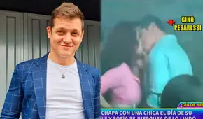 Gino Pesaressi es captado dando apasionado beso a joven en su cumpleaños