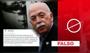 “Bolsonaro apoya el desarrollo sostenible de la Amazonía”: afirmación de Carlos Tubino es falsa