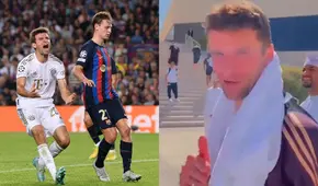 ¡No lo esperabas! Thomas Müller encaró a un aficionado que se burló del Barcelona