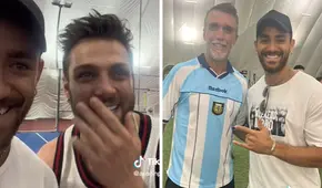 Austin y Nicola se emocionan tras cruzarse con Batistuta y Sorín en una pichanga en Qatar