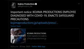 ¿Hideo Kojima en riesgo? Kojima Productions confirma su primer caso de coronavirus