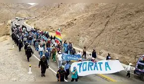 Agricultores de Torata marchan para defender el agua y contra las mineras