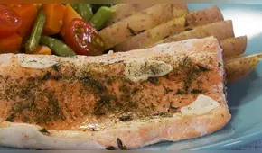 Pescado y verduras al vapor