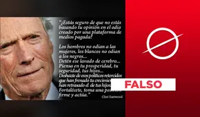No, Clint Eastwood no es el autor de la cita sobre el “lavado de cerebros” de los medios