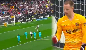 Ter Stegen evitó caída de pórtico blaugrana con ‘felina’ reacción [VIDEO]