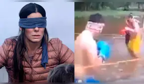 Facebook: hombres tienen una épica batalla de box al estilo Bird Box y se vuelve viral [VIDEO]