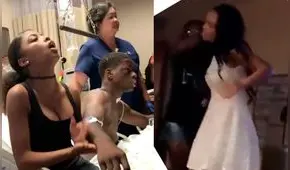 YouTube: Novia y amante llegaron juntas a visitar a joven herido en hospital