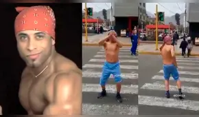 Chico semidesnudo paraliza el tránsito realizando baile de Ricardo Milos [VIDEO]