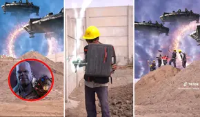 Obreros recrean escena final de “Avengers: endgame” y sorprenden con sus efectos especiales