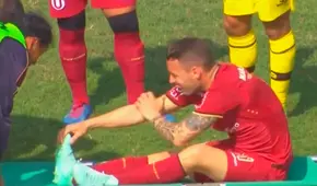 ¿Otra vez? Lavandeira sale del campo por lesión en el Universitario vs. Coopsol por la Copa Bicentenario