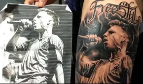 Wos fue retratado en un impresionante tatuaje 